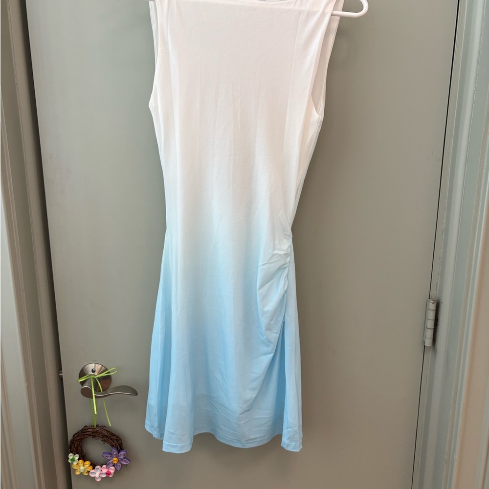 Peppermayo White to Light Blue Ombre Sleeveless Dress